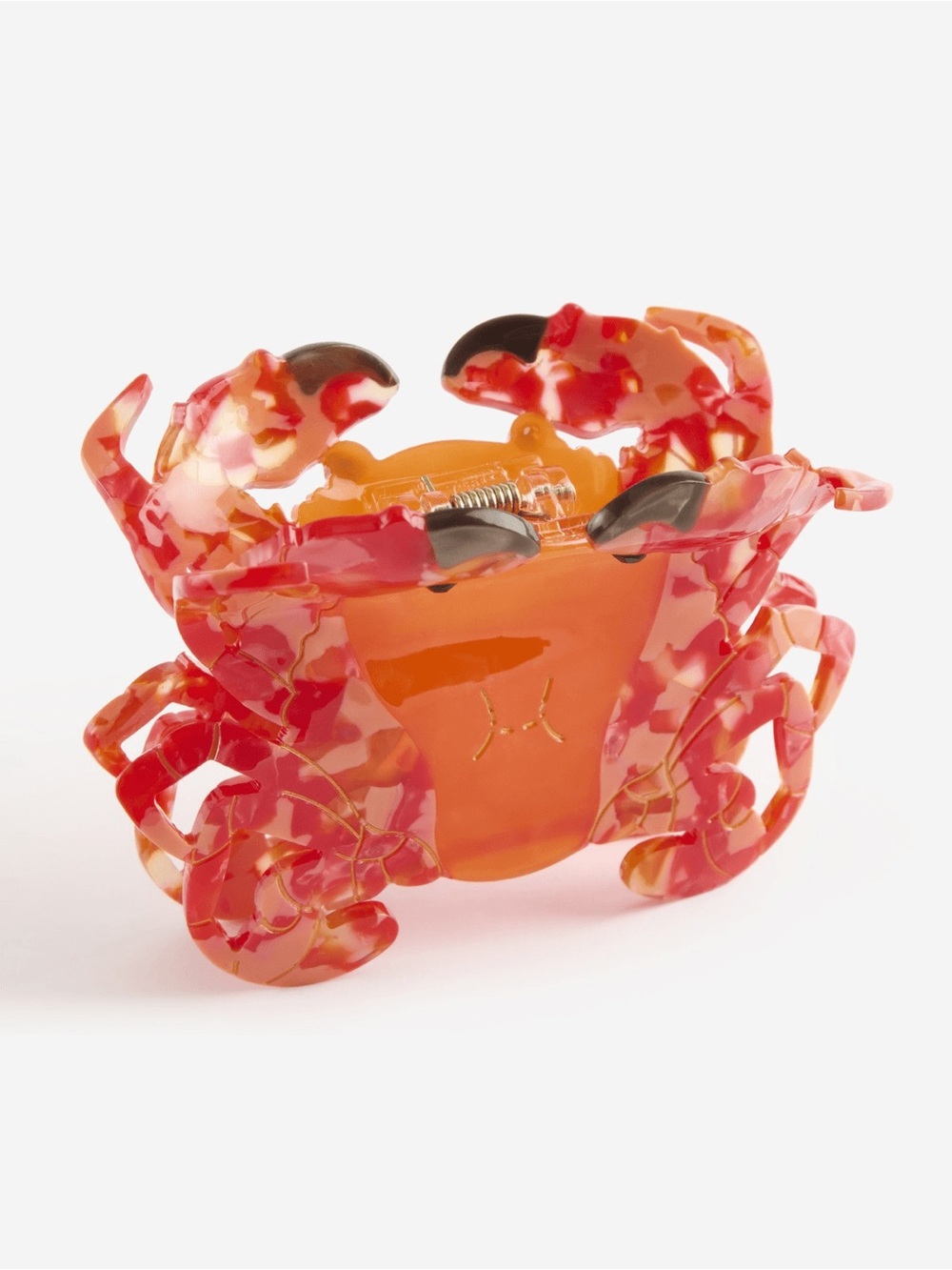 NWT The Paper Store Never Better Crab Shaped Hair Claw Clip, Red & Orange